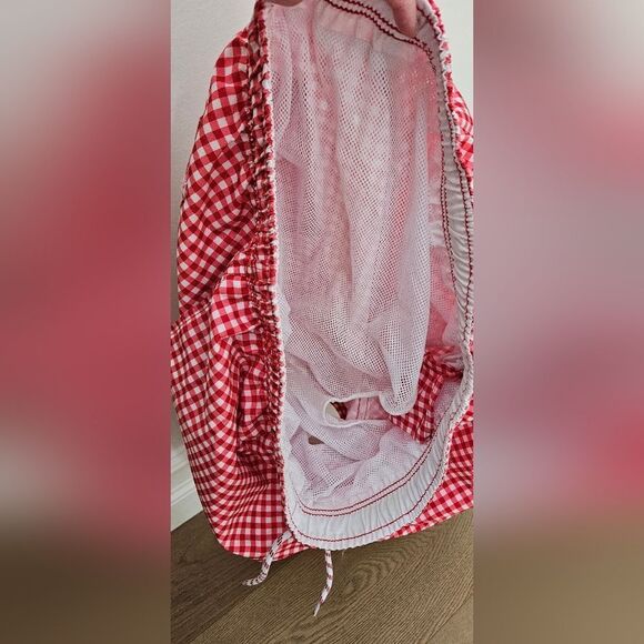 Red Gingham Men's Swim Shorts - Picture 3 of 4